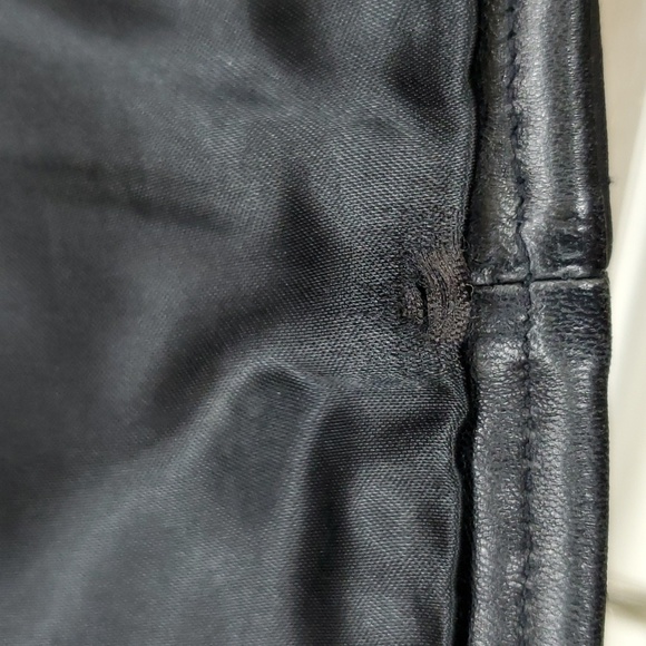 Siena Studio leather vest women's size medium black gold zippers lined pockets - Picture 9 of 9